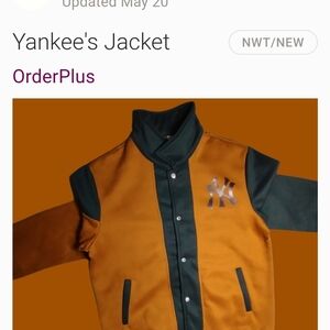 OrderPlus Varsity Jacket in Gold and Green